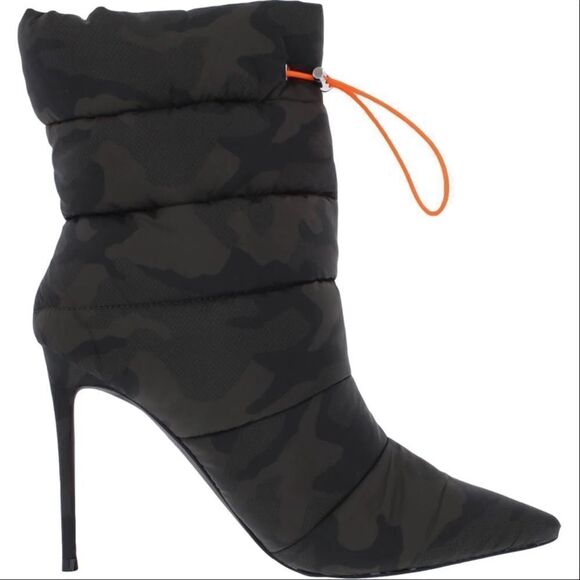 Steve Madden Camo Print Puffer Stiletto Booties - Picture 1 of 3